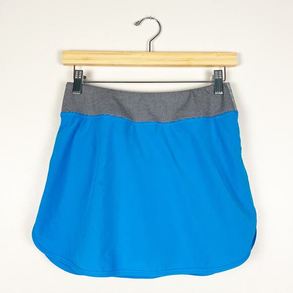 Lucy Activewear Color Block Skort in Blue and Gray - Picture 1 of 6